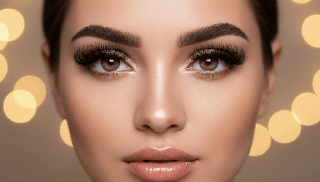 Lash extensions paired with shaped and tinted brows for a balanced frame
