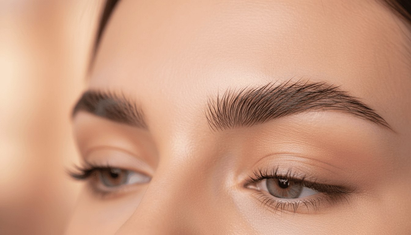 Close up of groomed eyebrows
