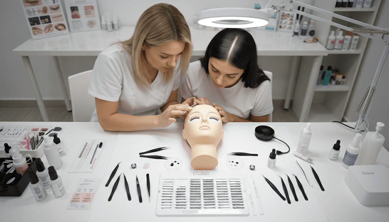 Lash and brow training session