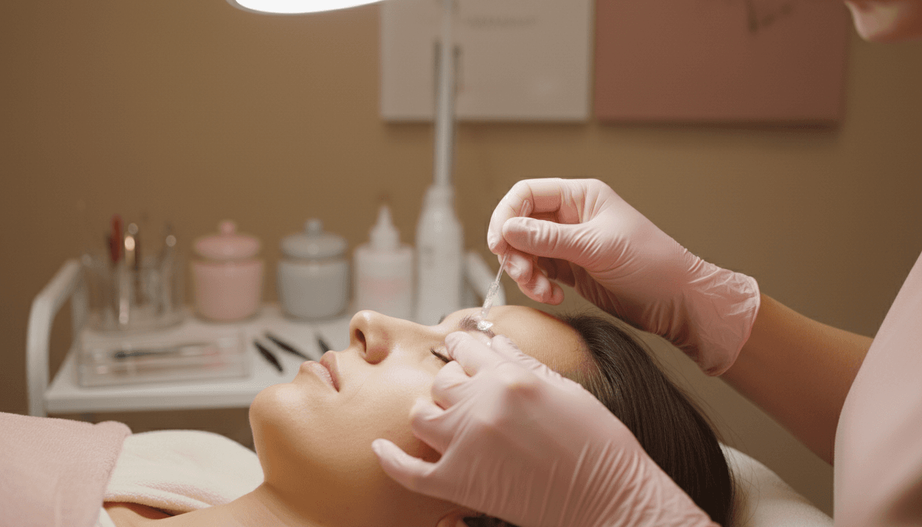 Lash removal process with artist applying remover