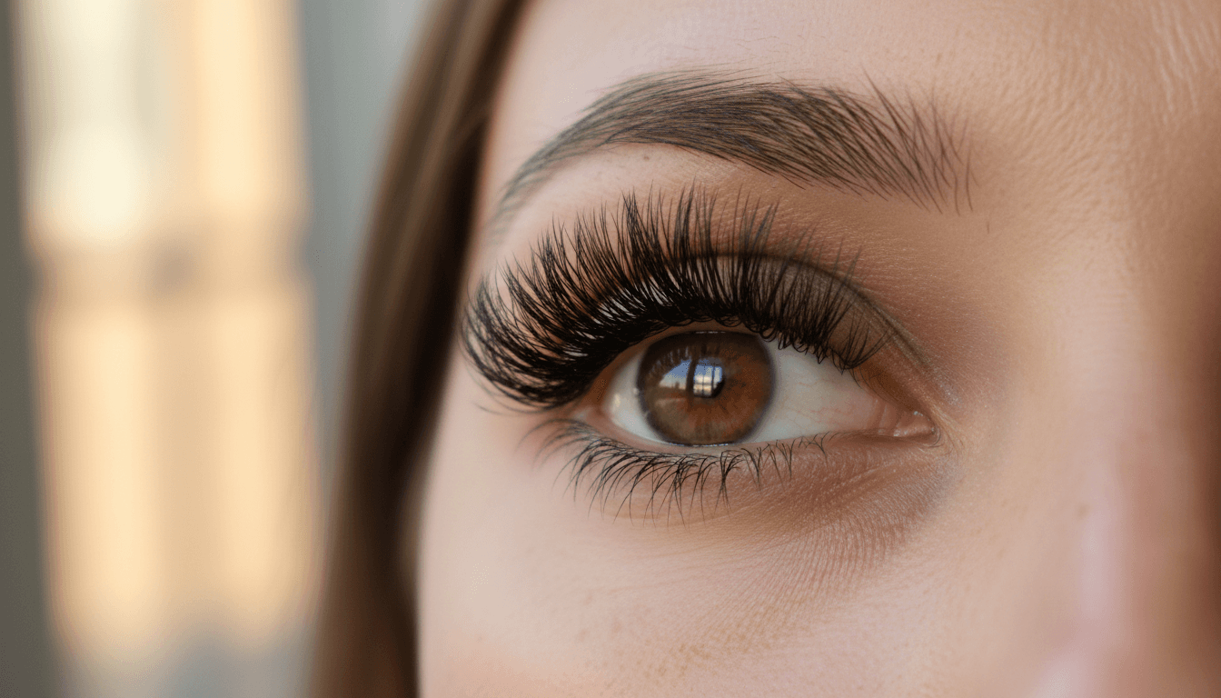 Hybrid lash extensions in soft daylight